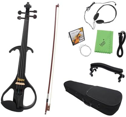 E-Geige und Kopfhörer, E-Geige, Starter, elektronische Violine, leises E-Geigen-Set mit Koffer für Bühnenshow