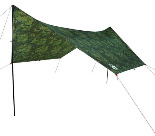 vidaXL Lona de camping impermeable camuflaje 438x376x212 cm