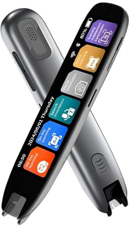 CDIYTOOL Bolígrafo traductor de escaneo, dispositivo traductor portátil de 142 idiomas, dispositivo traductor de voz, lector de escaneo digital inteligente para dislexia, compatible con traducción de