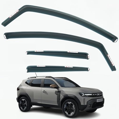 Set mit 4 Windabweisern, kompatibel mit Dacia Duster MK3 2024 2025 2026 Modellen.