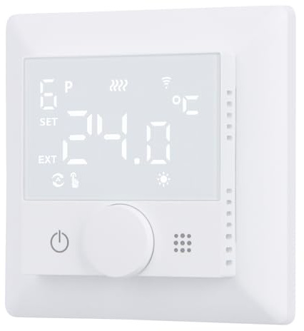Wengart WLAN-Heizthermostat WG510,Drehen zum Einstellen der Temperatur, Heiz- und Kältemodi einstellbar,AC 230 V,3 A,2,4 GHz,funktioniert für Fußbodenheizung,Alexa Google Home-kompatibles Thermostat