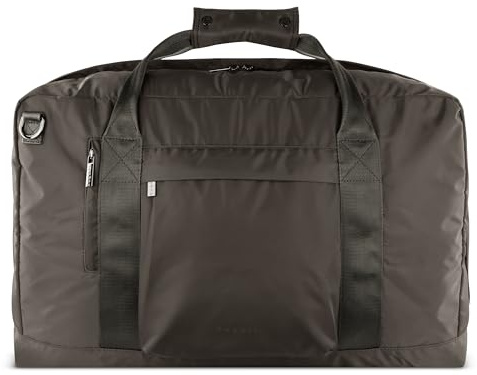 bugatti Elia Herren-Reisetasche aus Nylon, Faltbare Weekender-Tasche mit Laptopfach ca. 17, braun