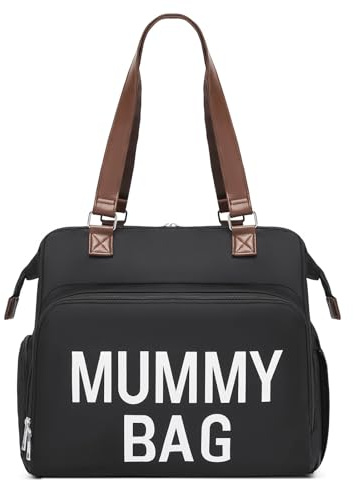Kono Sac à Dos à Langer Convertible Cabas Main, Sac a Langer Bebe, 28L Grande Capacité Imperméable avec Poche Isotherme, Compartiment Chaussures, Idéal pour Maman et Papa