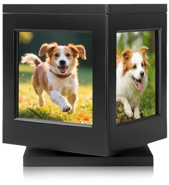 Ysislybin Urna para Mascotas, Marco de la Foto del Recuerdo de la Caja para Gatos Perros Madera Pet Memorial urna para Cenizas Caja Personalizada de Recuerdo para Cenizas de Perro o Gato