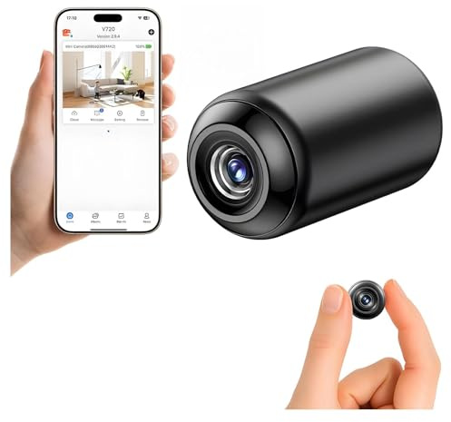 Mini telecamera wireless, 5 MP, telecamera di sicurezza WiFi per interni ed esterni, telecamera di sorveglianza intelligente con visione notturna, avvisi di rilevamento del movimento, controllo app