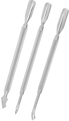 POPETPOP 3piezas Herramientas Para Uñas De Acero Inoxidable De Empujador De Cutículas De Doble Punta Raspador y Limpiador De Uñas Para Manicura Casa o Salón
