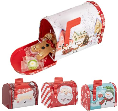 Tuxxjzm Buzón de hojalata de Navidad, contenedor grande de hojalata, buzón de Papá Noel, para cumpleaños, Halloween, Acción de Gracias, vacaciones, Año Nuevo, niños, adultos, familia, amigos, boda