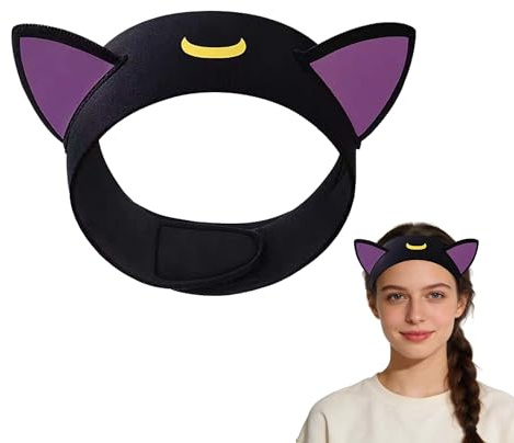 TUKEVA Katzenohren Neopren Tauchstirnband Neopren Neoprenanzug Stirnband Cartoon-Katzenohren Schwimmstirnband Katzenohren Neoprenanzug Stirnband für Schwimmen Tauchen, Surfen Wassersport (Violett)