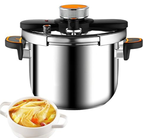 Cocotte Minute 4L/6L/8L,Cocotte Minute Induction,Autocuiseurautocuiseurs Professionnels Aluminium Avec Système Couvercle à Verrouillage Sécurisé,Double Poignée, Multicuiseur à Cuisson Convient (6L)