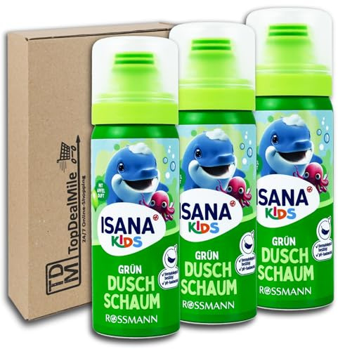 TopDealMile- Förvaringspaket för ISANA KiDS duschskum grön 3 x 50 ml