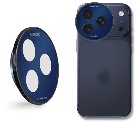 Snap-On Verstellbarer ND-Filter VND2-32 für iPhone 17 Pro & Pro Max | 9,5g Ultraleichter Polfilter mit Snap-On Halterung, 28-fache Nano-Vergütung & AGC Optisches Glas für Smartphone-Fotografie