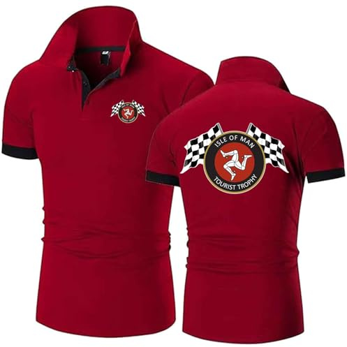 Polos De Golf pour Homme De La Marque I.s.l.e of M.a.n T..t Hauts Décontractés Respirants Polos à Motifs Mode Estivale Vêtements De Sport à Manches Courtes B9 M