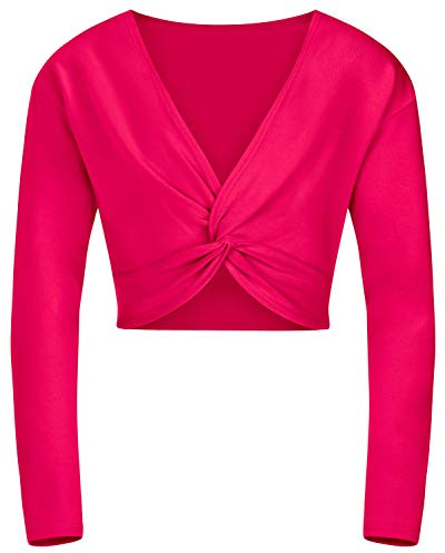 tanzmuster ® Ballettjacke Mädchen Langarm - Mia - aus wunderbar weichem Baumwollstoff - Top zum Reinschlüpfen fürs Kinder Ballett