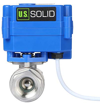 U.S. Solid 1/2 DN15 Motorized Ball Valve Stainless Steel BSP Electrical Ball Valve with Full Port, 9-24V AC/DC, 3 Wire Setup