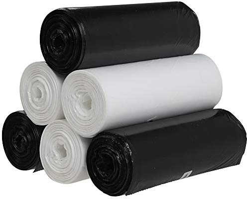 Vareone 20l Abfallsäcke Muellbeutel Mülltüte, Schwarz und Weiß, 150 Beutel / 6 Rollen
