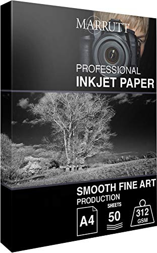 Marrutt 312gsm Smooth Fine Art Production Inkjet Photo Paper (A4-50 Sheets)