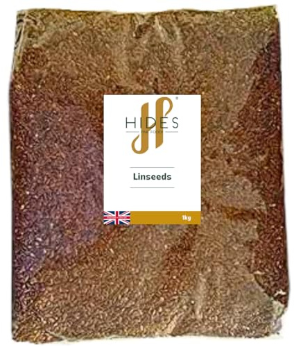 Hides Fine Foods - Linseeds 1kg - GMO Free - Suitable for Vegetarians - Breakfast - Porridge - Granola - Salads - Seed Mixes - Smoothies - Baking - High in Omega 3