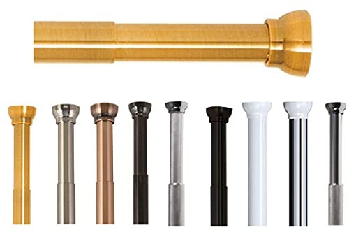 Spirella telescópica Creta Cortina taladrar tensora Ajustable Mediante Giro, Agarre Seguro Ducha, Barra para Colgar Ropa | Oro 75-125 cm, Or, Aluminio