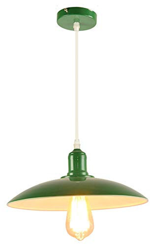 Chao Zan Lampada a Sospensione E27 Vintage Industriale Edison Lampada a Soffitto Metallo Plafoniera Lampadario Pendente Lampada per Bar Ristorante Retro (verde)