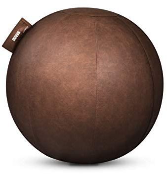 NOVUS Pila Design Sitzball braunes Lederimitat im Vintage-Look