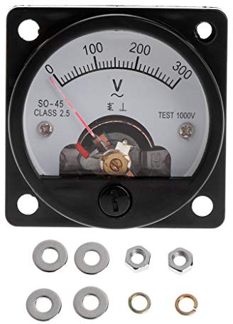 Kcnsieou Utile voltmetro SO-45 AC 0-300 V rotondo analogico pannello metro voltmetro nero