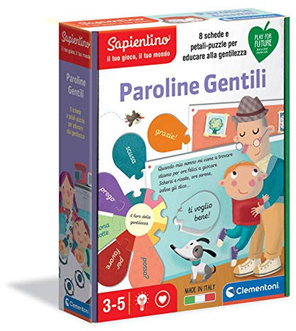 Clementoni Sapientino Le paroline magiche Gioco educativo 3 Anni (Versione in Italiano), Cartone 100% Riciclato, Play for Future Made in Italy, Multicolore, 16309