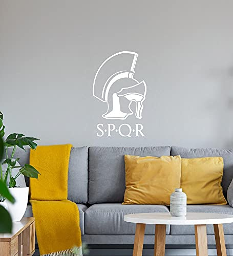 SPQR Shir84.de Roman Helmet Wall Tattoo White Sticker 40 x 64 cm
