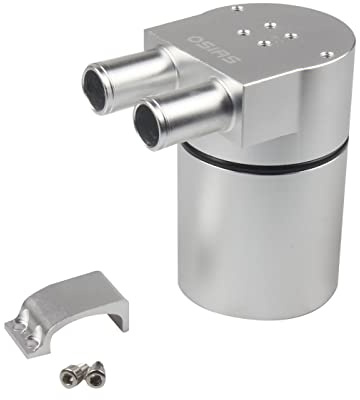 OSIAS Billet Aluminum Alloy Reservior Oil Catch Can Tank Bottle Baffled For N54 335i 535i High Percompatible with Mance 0.75 inch 19MM …