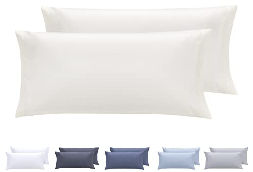 Todocama – Juego de 2 Fundas de Almohada, Microfibra Extra Suave, hipoalergénicas. Juego de 2-75x40 cm Beige