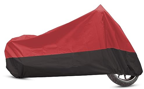 uxcell Motorcycle Cover Motorbike Full Cover Outdoor Rain Cover Waterproof Dust Protector 190T XXXL Red Black for Harley Davidson Road King Electra Street Glide Tourings Full Dress