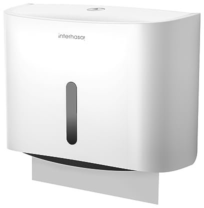 interhasa! Commercial Paper Towel Dispenser Wall Mounted, Hand Towel Dispenser Large Capacity Tissue Box C-Fold Paper Towel Holder (White)