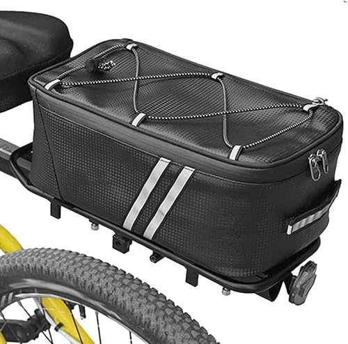 Borsa Portabiciclette, Portapacchi per Bicicletta Riflettente,Borsa per Bagagliaio da Ciclismo,con Strisce Riflettenti e Cerniera Impermeabile, per Gli Articoli per Trasporto di Biciclette (8L)