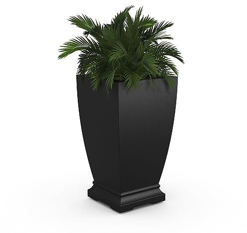 Mayne Inc. Acadia 5916-B Pflanzgefäß, 71,1 cm hoch, 40,4 cm L x 40,4 cm B x 71,1 cm H, mit integriertem Wasserspeicher, Schwarz