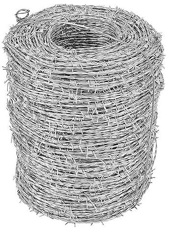 alambre de espino Alambre de espino calibre 16, 10m-500m Rollo de alambre de púas para granjas, disuasión de bichos, artesanías, cercas de jardín, Torsión de alambre de doble línea ( Color : 16 Gauge