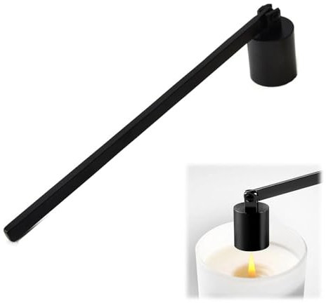 Tokaneit Kerzenlöscher,Edelstahl Kerzenlöscher,Dochtlöscher,Feuerlöscher mit Kerzenabdeckung,Kerzenfeuerlöscher aus Edelstahl mit Langem Griff,Kerze Werkzeug,Duftkerzenlöscher Schwarzer