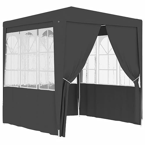 Rantry Casa Gazebo Professionale con Pareti 2,5x2,5 m Antracite 90 g/m², Gazebo da Giardino, Gazebo Ombrellone da Giardino Spiaggia Pesca Esterno Antivento per Arredo Giardino Terrazzo Ambienti Decor