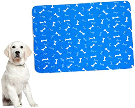 BESPORTBLE Haustier Urin Pads Waschbar Wasserabsorbierend Mit Knochendruck s Haustier Trainingsunterlage rutschfest Blau