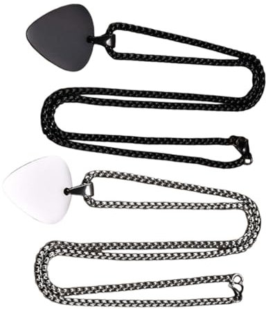 ifundom Herren-halskette Mit Gitarrenplektrum- Edelstahlkette Modeschmuck Für Männer