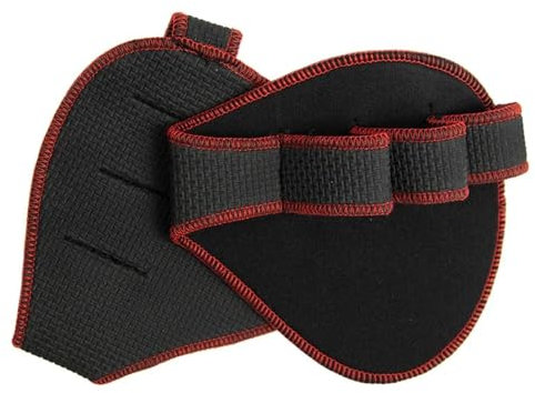 JMORCO Grip Musculation Gants de Protection de la Paume des Mains, Gants de Fitness, Demi-Doigt de Levage, poignées d'haltères, Gants d'entraînement d'haltérophilie(Red)