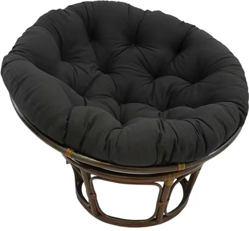 Papasansessel Hängekissen Schwarz 60 x 60 cm Dicke Sitzpolster für Rattanmöbel Gartenmöbel Polster Rundes Kissen für Gartenstuhl Sitz Hängekorb Sitzkissen für Papasanstuhl