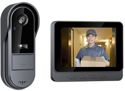 TKMARS Wireless Doorbell, 2-Way Intercom Wireless Video Doorbell Camera with 4.3-inch IPS Screen, 1080P HD Doorbell Camera with 170° Viewing Angle IP65 Waterproof Infrared Night Vision, USB Charging