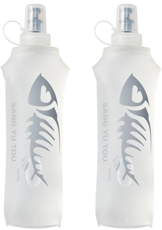 2pcs Flasque Running 250ml - Gourde Souple Pliable Sans BPA pour Sport - Bouteille d'Eau avec Poche Hydratation Réservoir d'Eau