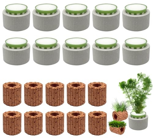 Rainmae 20 Pack New Upgrade Aquarium Plant Weights, Aquatic Water Plant Fixed Rings, Water Plants Cultivation Fixed Ring Plant Pot, Landscape Ceramic Pottery Gravity Ring for Fish Tank Accessories