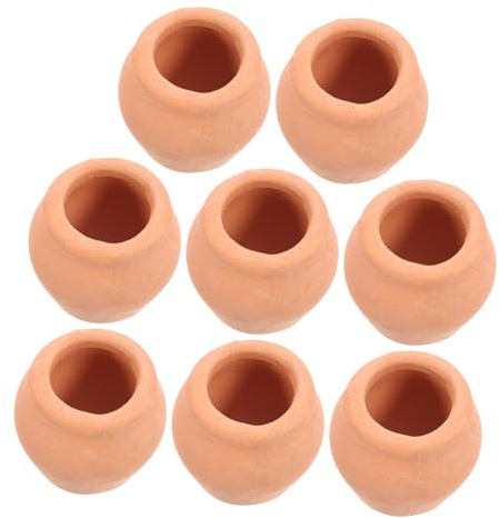 LOORGVEL Macetas Mini de Terracota para Suculentas en Interior y Escritorio, Juego de 8 Piezas Medianas, Macetas de Cerámica Reutilizables para Jardín y Decoración Doméstica