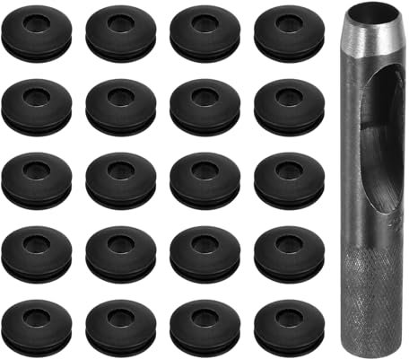 QUARKZMAN 21 occhielli in plastica, 12 mm, per teloni e camion, tende e parasole in plastica, colore nero