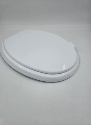 Sedile WC Universale, Coperchio Ovale in Plastica, Bianco