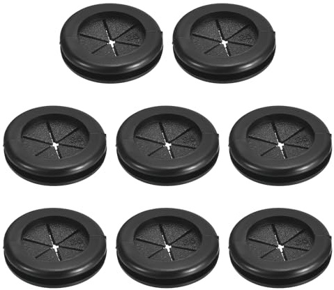 QUARKZMAN 8Pcs Pasacables Arandelas de Goma, Ojales de Cable de Goma de Agujero 25mm, Tapones de Agujero de Doble Cara para Cortafuegos, Proteger Cables Enchufes