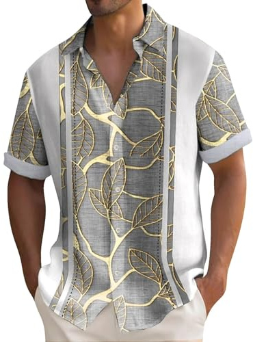 Generico Camicia Uomo No Stiro Maniche Corte Camicie Coreana Traspirante Casual Camicia Bianca Estiva Elasticizzata Leggera Bluse Taglie Forti Firmata Tinta Unita Camicia Spiaggia per Le Vacanze