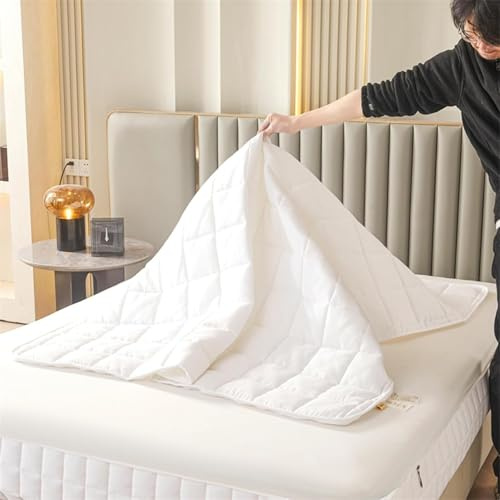 Fodera Materasso Matrimoniale Con Cerniera Copri Proteggi Materasso Imbottito Personalizzabile Coprimaterasso Sacco Trapuntato Singolo Una Piazza E Mezza Lavabile(Color4,200x240x25cm)