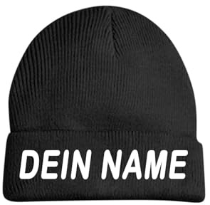 Generisch Personalisierte Strickmütze Kinder, Mütze Selbst Gestalten mit Gesticktem Namen und Text, Custom Beanie Individuelle Wintermütze für Baby, Mädchen, Jungen 0-6 Jahre Geschenk